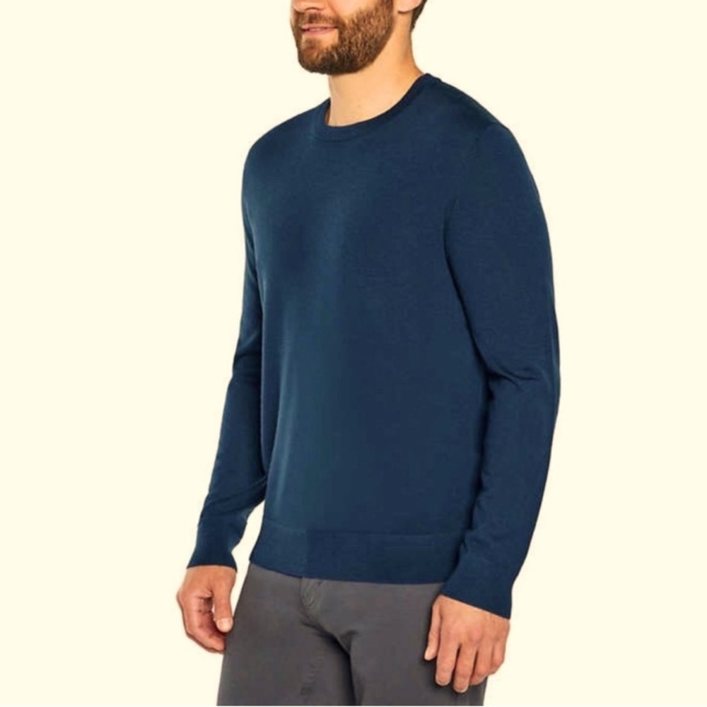Banana Republic Merino Wool Crew Neck Sweater Navy Blur size Large NWT